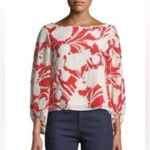 Club Monaco Silk Blend Floral Blouse Size XS